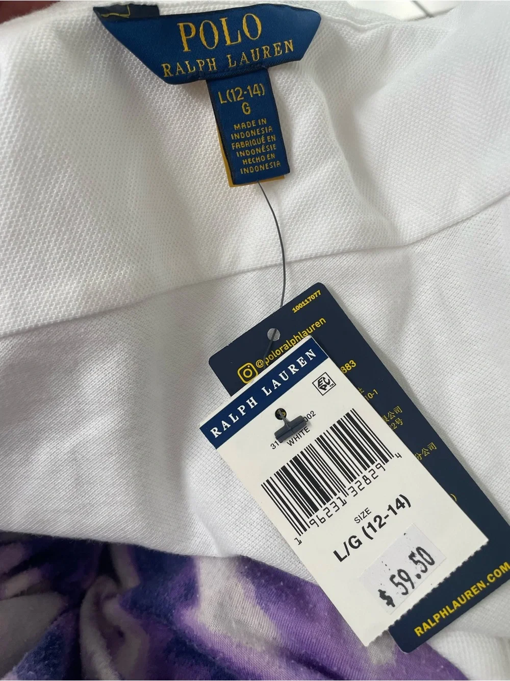 Ralph Lauren White Button-Down Shirt with Embroidered Pony